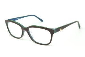 Óculos de grau Atitude em acetato marrom café/azul royal e friso verde para mulheres