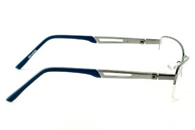 Óculos Atitude grafite com haste azul flexível 180 graus de mola