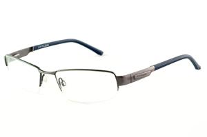 Óculos Atitude metal silver com haste metal silver/azul marinho flexível de mola
