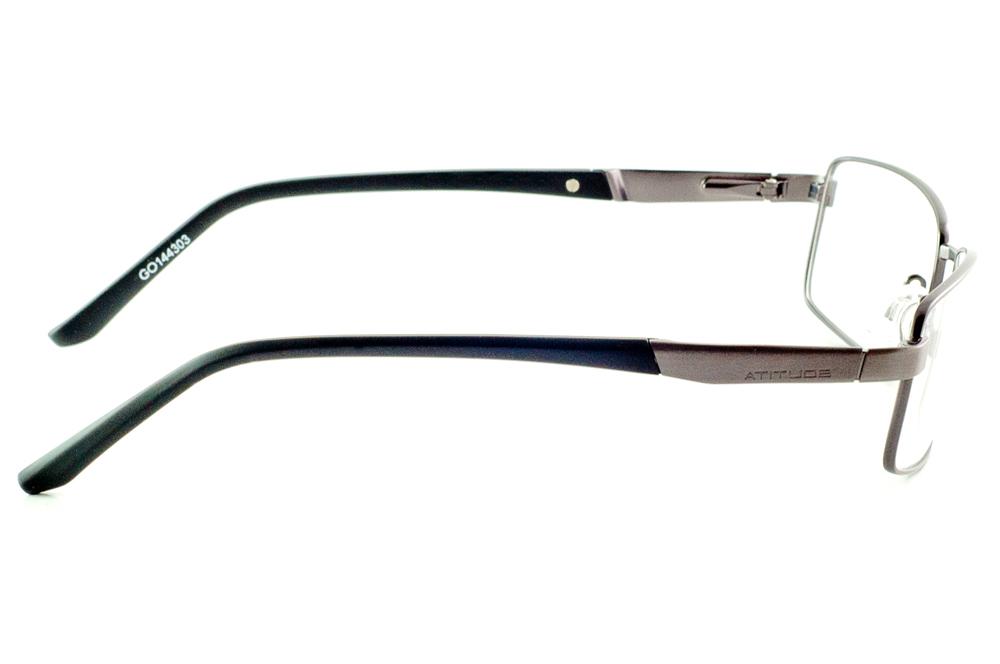 Óculos de grau Atitude metal chumbo e haste preta para homens