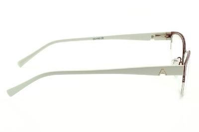 Óculos Atitude AT 1547 estilo gatinho marrom com haste branca flexível de mola
