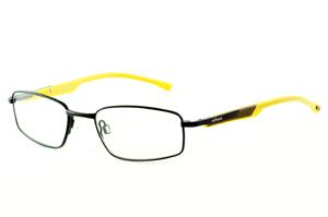 Óculos de grau Atitude em metal preto com haste amarela infantil