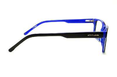 Óculos de grau Atitude acetato preto e azul royal para homens