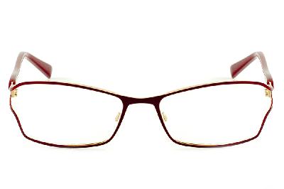 Óculos Atitude vermelho queimado e dourado com haste flexível de mola