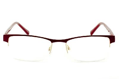 Óculos de grau Atitude em fio de nylon vermelho queimado e dourado para mulheres