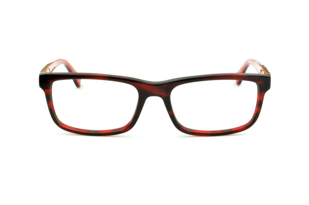 Armação de grau feminina óculos Calvin Klein em acetato vermelho mesclado quadrado para mulheres