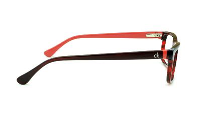 Armação de grau feminina óculos Calvin Klein em acetato vermelho mesclado quadrado para mulheres