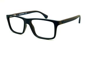 Óculos Emporio Armani EA 3034 azul e marrom com haste efeito borracha