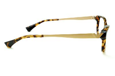 Óculos Emporio Armani EA 3031 demi tartaruga efeito onça em acetato com haste em metal
