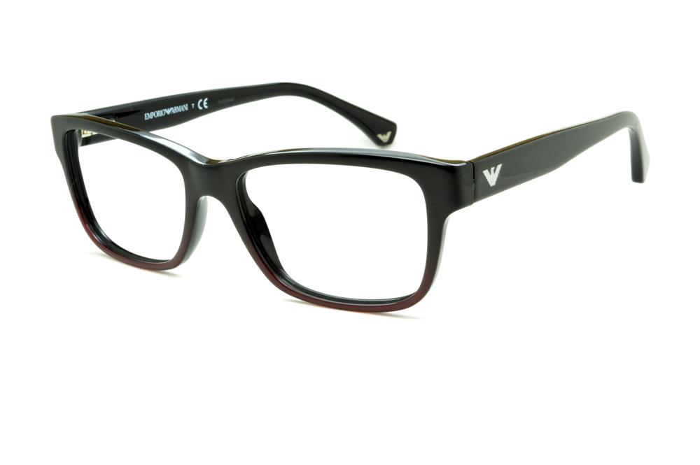 Óculos Emporio Armani EA3051 preto degradê e vinho em acetato