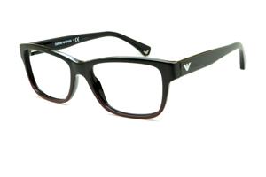 Óculos de grau Emporio Armani acetato preto em degradê com vinho para homens e mulheres