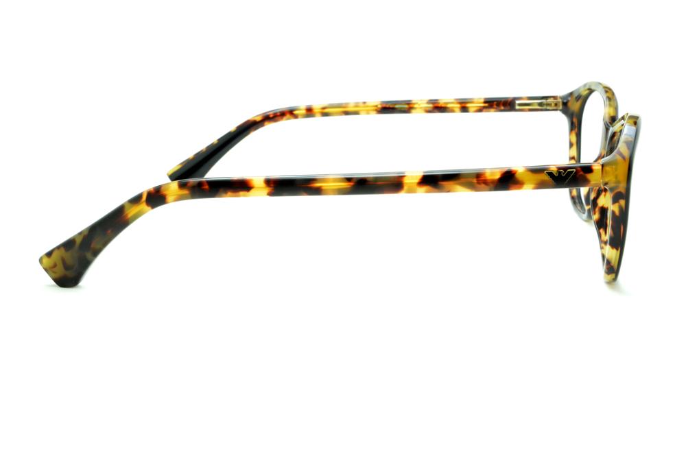 Armação de grau Óculos Emporio Armani acetato gatinho preto e tartaruga onça mesclado para mulheres