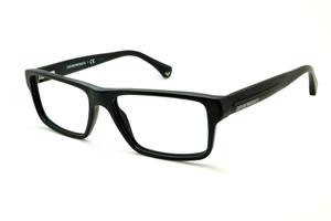 Óculos Emporio Armani EA 3013 de grau preto em acetato quadrada retangular masculina feminina