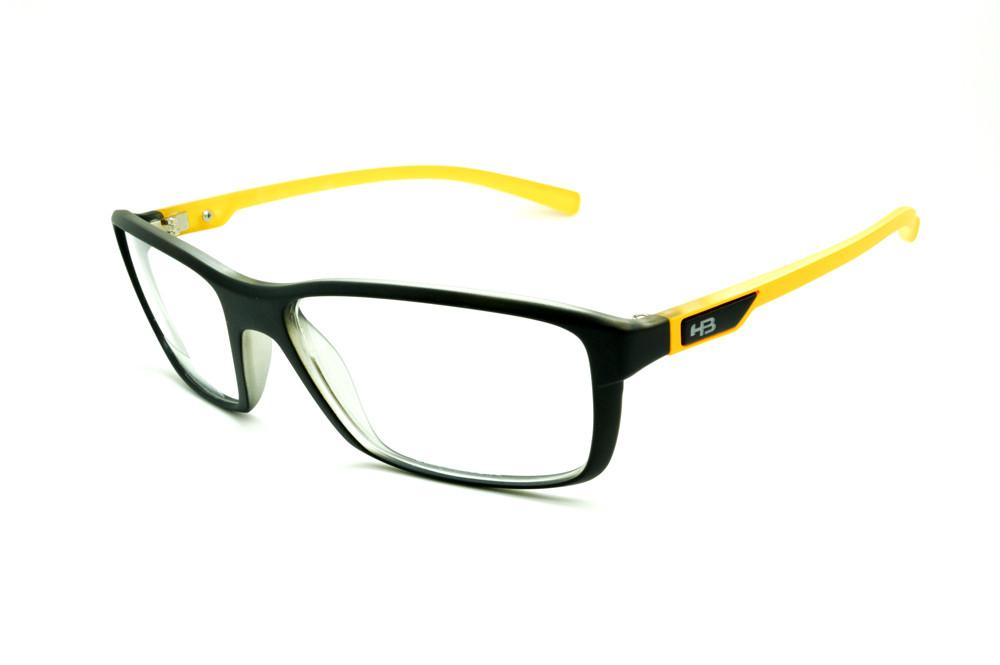 Óculos HB Black Mango - Acetato preto fosco e amarelo manga