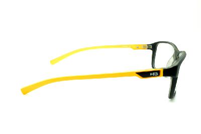 Óculos HB Black Mango - Acetato preto fosco e amarelo manga