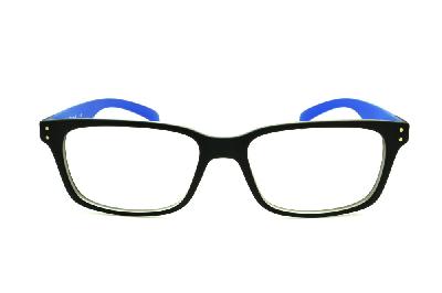 Óculos HB M93 105 Black Matte Blue Aerotech preto fosco com haste azul fosco e detalhe de metal