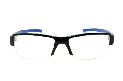 Óculos HB Black On Blue - Acetato preto brilhante e azul e fio de nylon