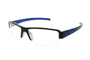 Óculos HB Black On Blue - Acetato preto brilhante e azul e fio de nylon