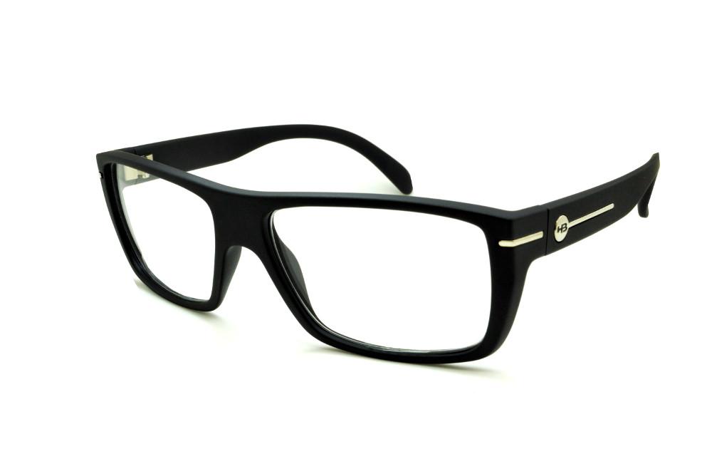 Óculos HB Matte Black preto fosco com metal masculino