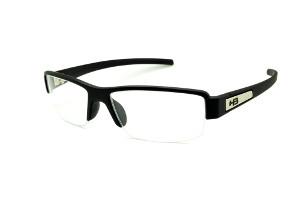 Óculos HB Matte Black - Acetato preto fosco detalhe em aço escovado e fio de nylon