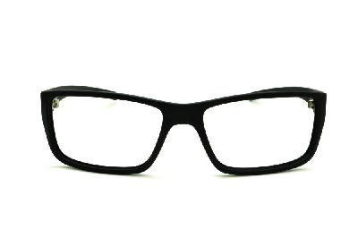 Óculos de grau Hot Buttered HB Polytech preto fosco retangular masculino esportivo