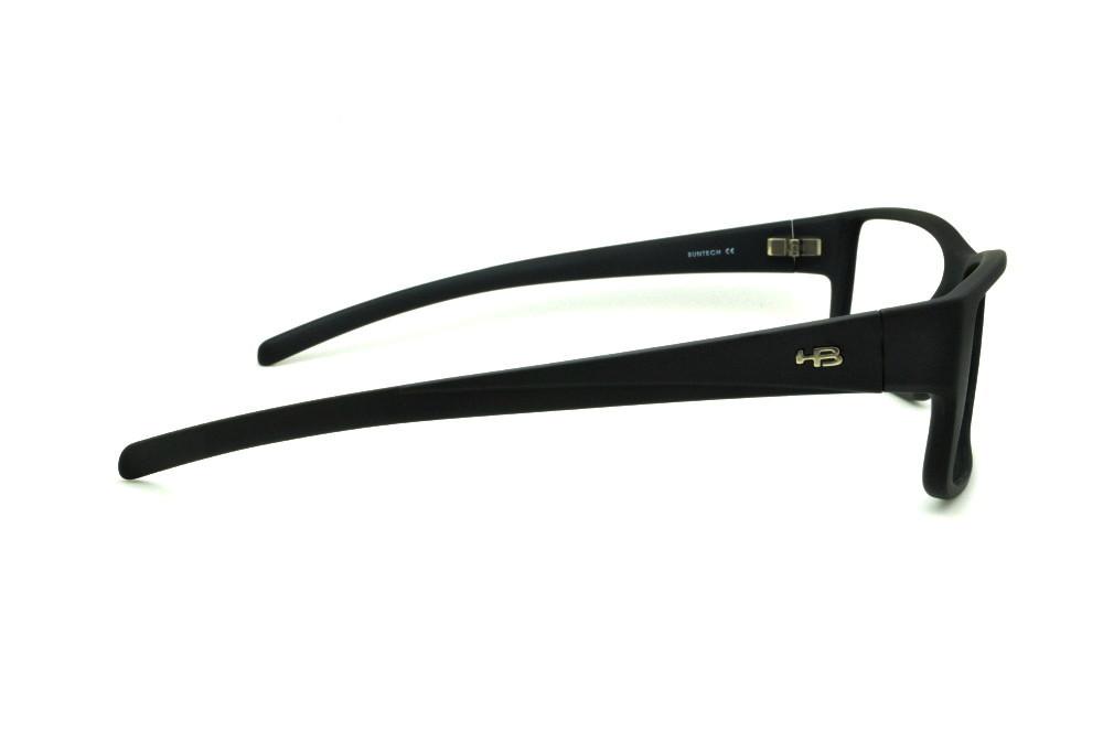 Óculos de grau Hot Buttered HB Polytech preto fosco retangular masculino esportivo
