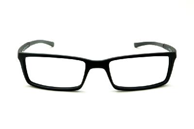 Óculos HB Matte Black - Acetato preto fosco e detalhe metal
