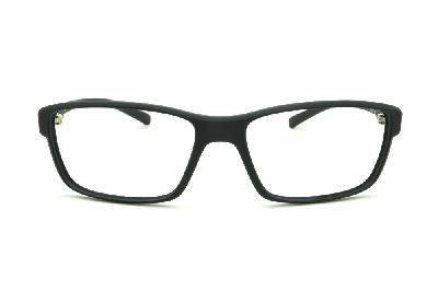 Óculos HB Matte Black - Acetato preto fosco e detalhe metal e detalhe cinza