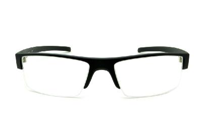 Óculos HB Matte Black - Acetato preto fosco detalhe em aço escovado e fio de nylon