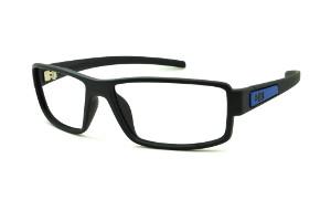 Óculos HB Matte Black/Blue - Acetato preto fosco com detalhe azul