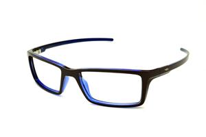 Óculos HB Metalic Blue - Acetato chumbo brilhante/azul e detalhe metal