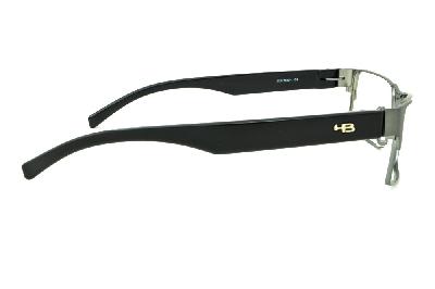 Óculos de grau Hot Buttered HB Duotech em metal niquel escuro e haste preta brilhante