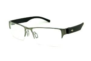 Óculos de grau Hot Buttered HB Duotech em fio de nylon e metal niquelado hastes preta