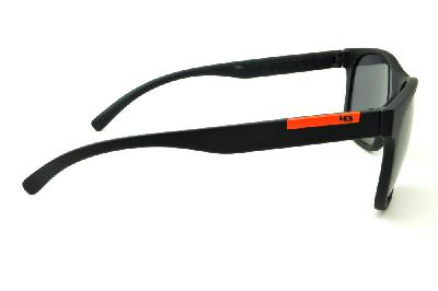 Óculos de sol Hot Buttered HB Underground preto fosco com laranja e lente cinza para homens