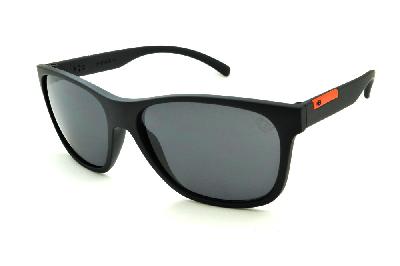 Óculos de sol Hot Buttered HB Underground preto fosco com laranja e lente cinza para homens