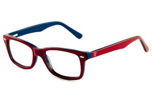 Óculos de grau Ilusion acetato vermelho e azul infantil para meninos