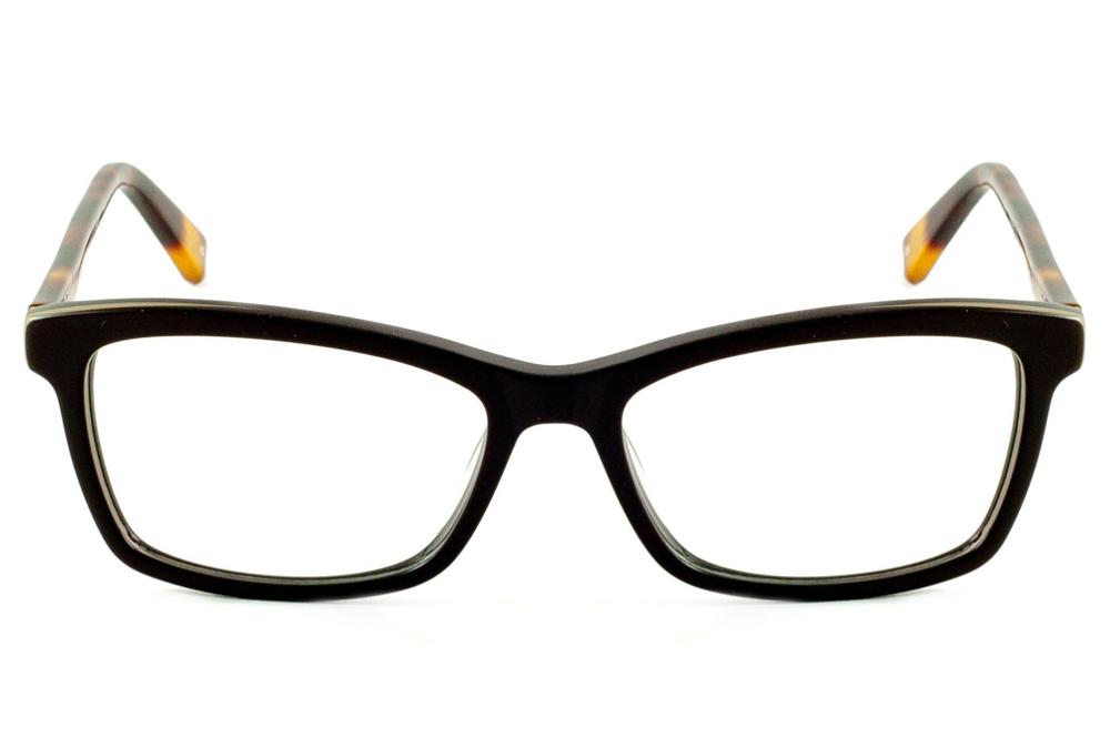 Óculos Ilusion de grau em acetato marrom com haste demi efeito onça para mulher