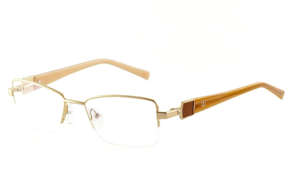 Óculos Ilusion SK1012 dourada feminina com haste caramelo mesclado