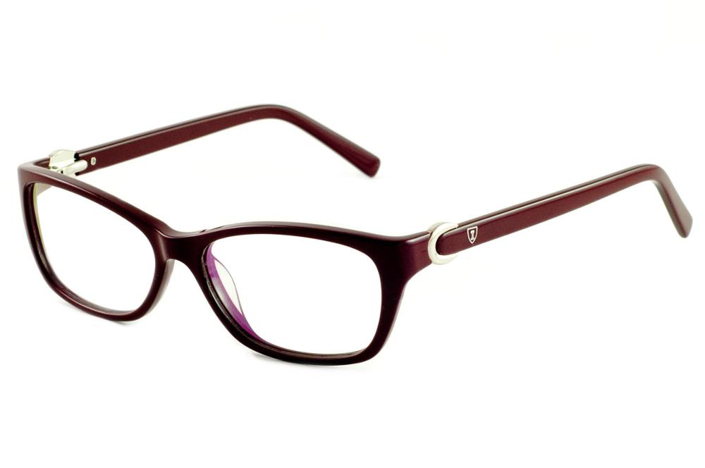 Óculos Ilusion feminino SL6880 oval em acetato vinho e dourado