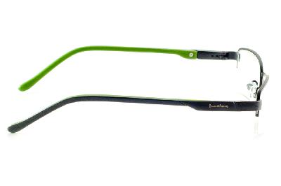 Óculos de grau Ilusion preto em fio de nylon com haste preto/verde para homens