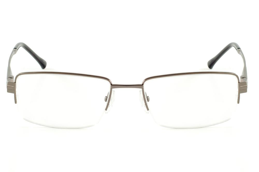 Óculos Ilusion fio de nylon quadrado chumbo marrom com haste flexível de mola