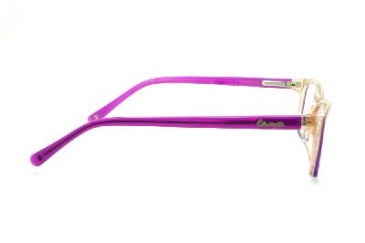 Óculos de grau infantil Disney Princesa acetato roxo com rosa claro feminino com chaveiro