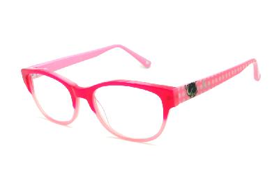 Óculos Disney de grau vermelho rosa bebê pink infantil feminino para menina formato oval em acetato