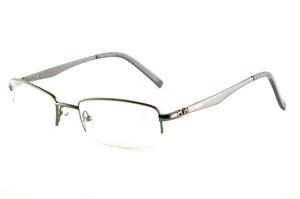 Óculos de grau Ilusion cinza chumbo metálico em fio de nylon haste prata e cinza para homens