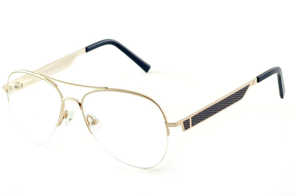 Óculos Ilusion JB2595 Aviador dourado haste azul marinho