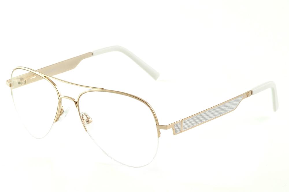 Óculos Ilusion JB2595 modelo aviador metal dourado haste branca