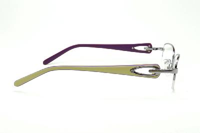 Óculos de grau Ilusion lilás metálico fio de nylon haste marfim e roxo para mulheres