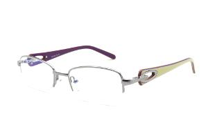 Óculos de grau Ilusion lilás metálico fio de nylon haste marfim e roxo para mulheres