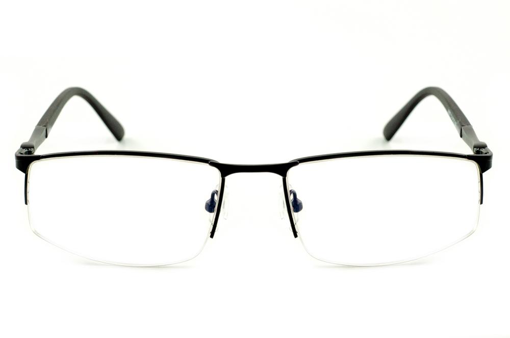 Óculos de grau Ilusion preto em fio de nylon e haste preta para homens