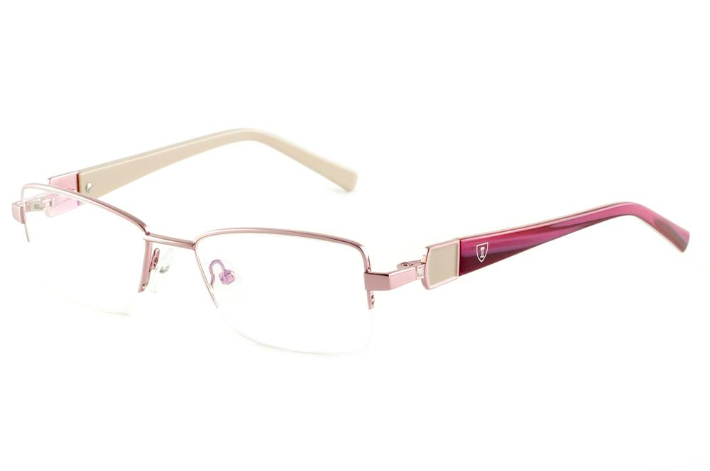 Óculos Ilusion SK1012 rosa haste pink mesclado e strass cristal